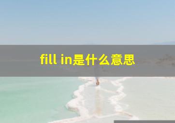 fill in是什么意思